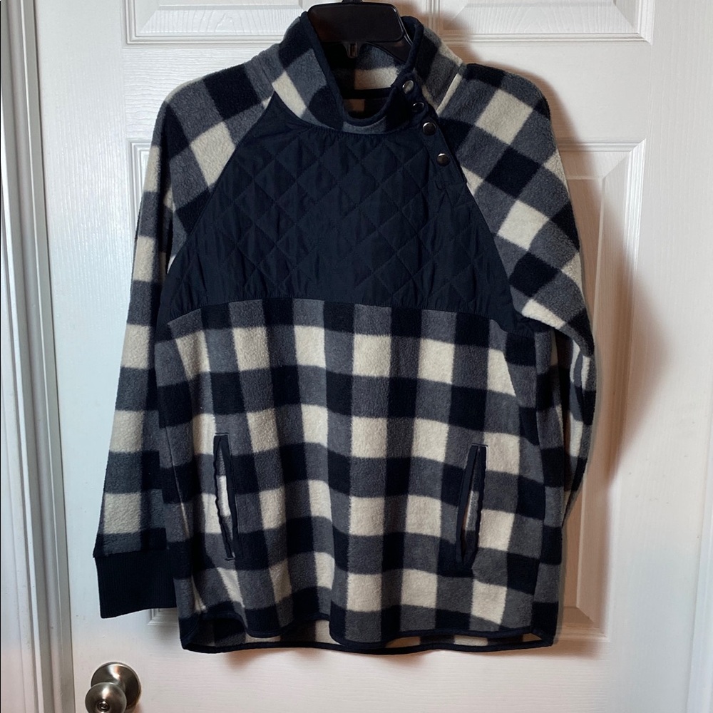 Kyodan Outdoor Gray Black Cream Fleece Pullover Size Large